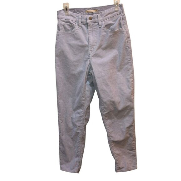 Levis Tag 28 x 27 Actual 26x24 Light Blue Corduroy Tapered High Waisted Mom Jean - Picture 1 of 10